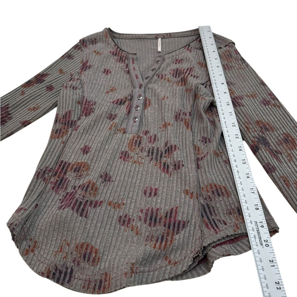 Free People Layer Me Henley Long Sleeve Top Gray Small - Picture 12 of 14